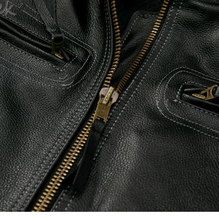 Tcyeek Genuine Leather Jacket Men Top Layer Cowhide Coats Spring Autumn Leather Coat Mens Moto & Biker Jackets Jaqueta Masculina
