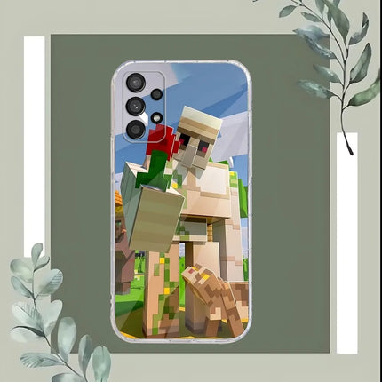 M-Mine-craft Phone Case For Samsung Galaxy A52 A12 A51 S21 Edge S22ULTRA S23 S20LITE Plus Ultra Transparent Cover