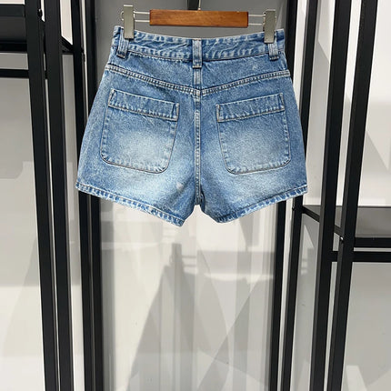 Washed Denim Three-piece Set Vacation Round Neck Three-pocket Edged Jacket Trousers 2025 Spring and Summer New Style Y2k
