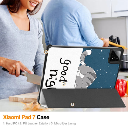 Magnetic Case For Xiaomi Pad 7 Pad7 Pro 11.2inch Tri-Folding Stand PU Leather Tablet Cover Funda for Xiaomi Pad7 7Pro 2024 Case