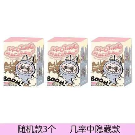 1:1 Quality Kawaii Monster For Labubu Blind Box Series PVC  Macaron Pendant Doll Monster Keychain Birthday Holiday Kids Gift