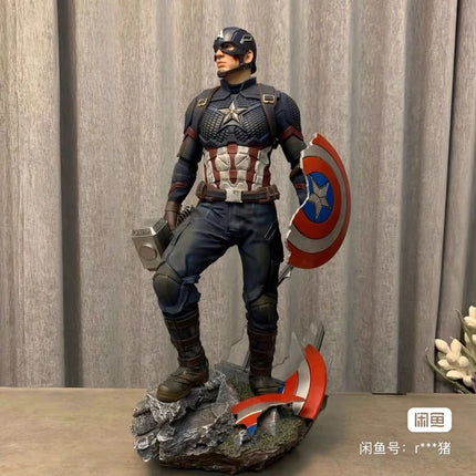 54cm Anime Captain America Figure marvel Avengers Ornaments Exquisite And Lifelike Collection Model Desktop Decor Boys Gifts