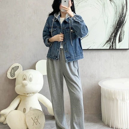 Denim Jacket Women 2024 Autumn Winter New Fashionable Blue Jeans Jackets Hooded Jacket Women Streetwear Coat Women Hot Sale