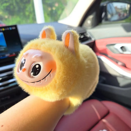 Labubu Plush Stuffed Toy Blind Box Speaking with Light up Snap Wrap Wristband Collectible Action Figure Cute Gift for All Ages