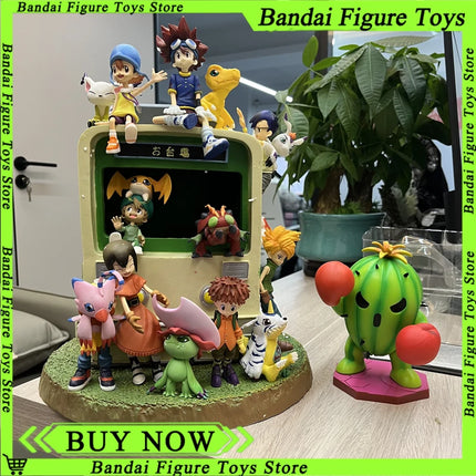 34CM Digimon Adventure Anime Figure GK The Initial Memories Yagami Taichi Ishida Yamato Takenouchi Sora Izumi Koushiro Mimi Toys