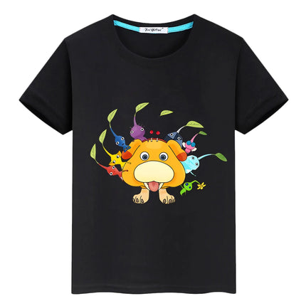 boy girl Print T-shirt Pikmin cartoons 100%Cotton Short pride tshirt Summer Cute Tops Tshirt anime Tees y2k clothes kid Day gift
