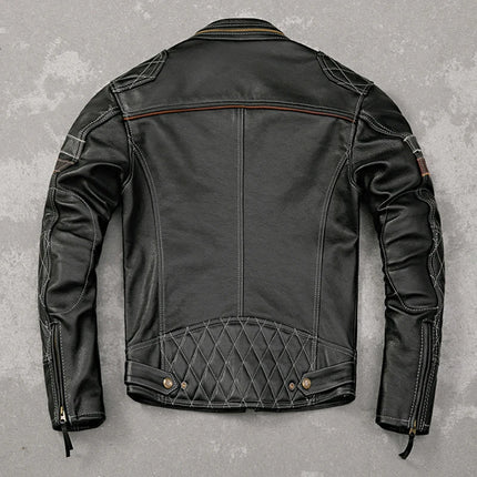 Tcyeek Genuine Leather Jacket Men Top Layer Cowhide Coats Spring Autumn Leather Coat Mens Moto & Biker Jackets Jaqueta Masculina