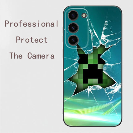 Game M-MineS C-CraftEs Black Silicone Phone Case For Samsung Galaxy S20 S21 S23 S24 FE S22 S25 Plus Ultra TPU Cover