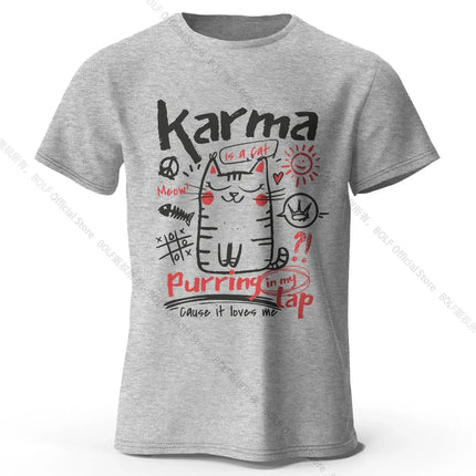 Unisex Japanese Cat T-Shirt 100% Organic Cotton Relaxed Fit Hand-painted Kitten Graphic Tee for Adults Kawaii Style