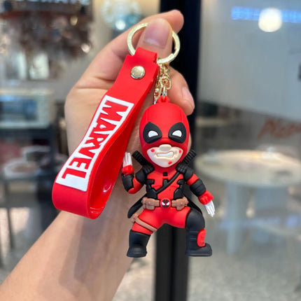Marvel Avengers Deadpool and Wolverine Keychain PVC Doll Pendant Children's Toy Birthday Gift Couple Keychain