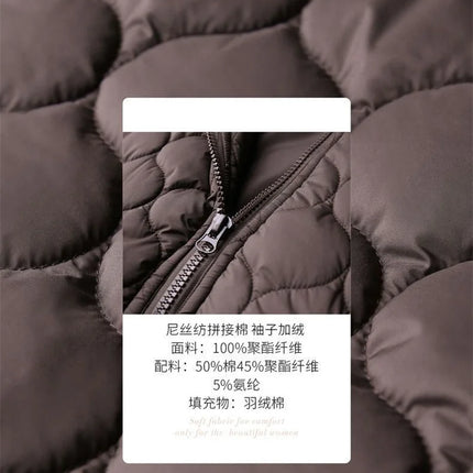 Light Down Cotton Suit 2023 Winter New Korean Version Temperament Mother Pack Padded Jacket Hooded Loose Cotton Clothes Female X