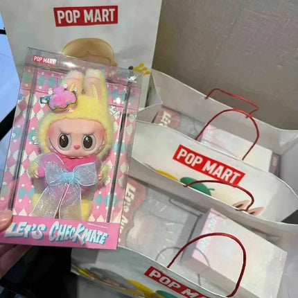 2025 New 17cm Labubu Popmart THE MONSTERS Let's Checkmate Series-Vinyl Plush Blind Box Hanging Card Trendy Play Toy Gift