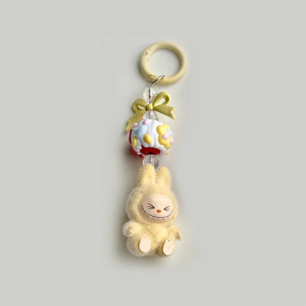 LAFUFU Kawaii Mini Keychains Flocking Backpack Pendant Key Chain LA-BU-BU Pendant Doll Cute Backpack Pendant Gifts for Girls