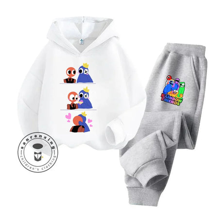 2024 Stylish and Cozy Cartoon Rainbow Friends Long Sleeve Stand Out Design Suitable for Children 3-14 Years Old New Hoodie Set