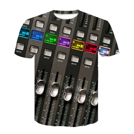 2021 New Men 3d Guitar Printed Fashion Hot Short Sleeves T Shirt Daily Short Sleeve Tee Tshirt Female Psychedelic Clothes
