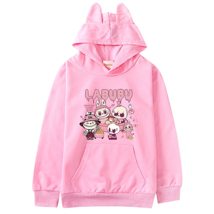 Labubu  Hoodie Kids Comic Graphic Sweatshirt Teenager Boys Fashion Streetwear Baby Girls Pullover Coats Children Clothing