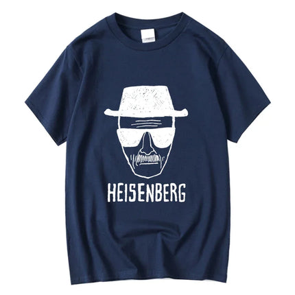 Men Fashion Casual Top Quality Short Sleeve 100% Cotton Loose Heisenberg PrintedTshirt Casual Mens Tshirt Cool Summer Men Tshirt