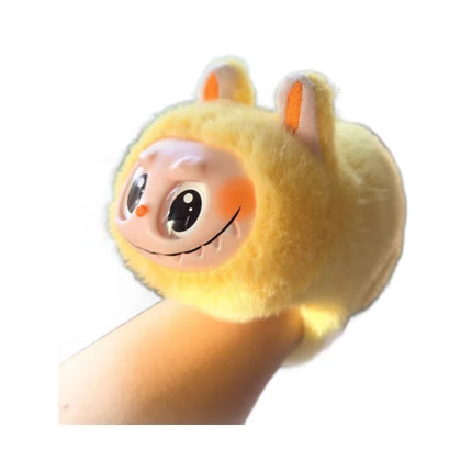 Labubu Plush Stuffed Toy Blind Box Speaking with Light up Snap Wrap Wristband Collectible Action Figure Cute Gift for All Ages