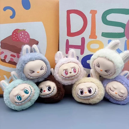 Cute Labubu Second-Generation Small Head Model Plush Keychain Bag Pendant Kawaii Doll Soft Plush Decoration Pendant Toy Gifts
