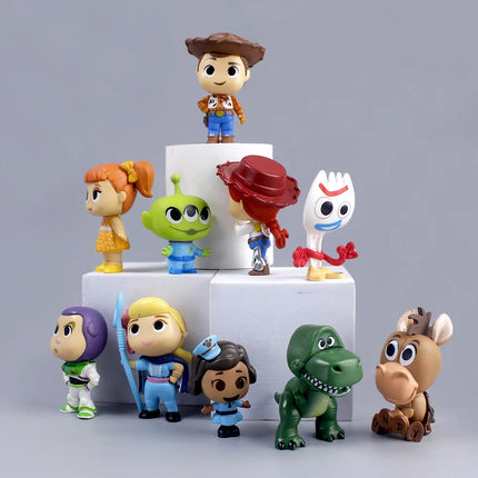 10Pcs Anime Toy Story Action Figure Buzz Lightyear Woody Jessie Alien Kawaii Doll PVC Collectible Model Toys Kid Christmas Gift
