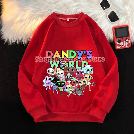 Dandys World Children Sweatshirt Cartoon Anime Multi-color Clothing Game Peripherals Crew  Neck Tops Spring Autumn Clothes Gifts