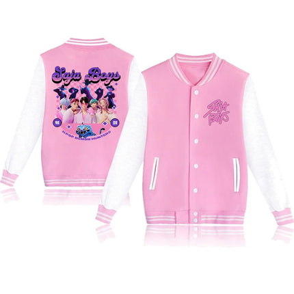 New Anime Kpop Demon Hunters Saja Boys Baseball Jacket Sweatshirt Winter Popular Soft Hip Hop Jersey for Women Men