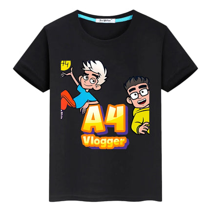 мерч A4 Print pride tshirt boys Kawaii Short Tops anime Tees y2k one piece Влад Бумага А4 100% Cotton T-shirt  kids clothes girl