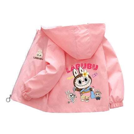 Kids labubu Clothes Autumn Baby Boys Girls Jacket Fashion Cartoon Stitch Print Outerwear for Kids Clothes Children Summer Coat