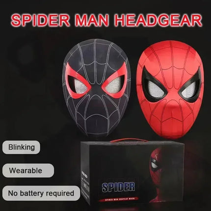 1:1 Marvel Spider Man Headgear Cosplay Moving Eyes Mask Spiderman Remote Control Elastic Mask Toys For Kids Halloween Gifts