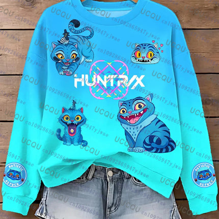 KPop Demon Hunters Sweatshirt  Autumn Winter Sport Hooded KPop Demon Hunters Fashion Casual Round Collar Y2K Cosplay Clothing