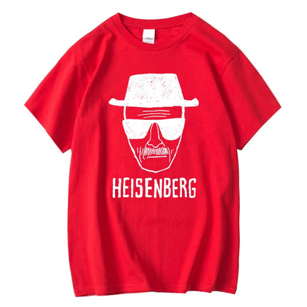 Men Fashion Casual Top Quality Short Sleeve 100% Cotton Loose Heisenberg PrintedTshirt Casual Mens Tshirt Cool Summer Men Tshirt