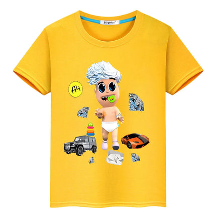 Merch A4 100%Cotton Print T-shirt Summer boy girl clothes y2k one piece Casual Short Tops Vlad A4 anime Tees O-Neck kids clothes