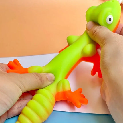 Cartoon TPR Stretchy Lizard Toy Simulation Lizard Colorful Squishy Toy Soft Stress Relief Squeeze Fidget Toy Children