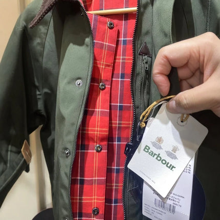 Japanese Version Of B@r  X ADAM ET ROPE Red Plaid Double-sided Unwaxed Jacket Jacket Short Trench Coat