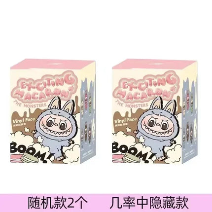 1:1 Quality Kawaii Monster For Labubu Blind Box Series PVC  Macaron Pendant Doll Monster Keychain Birthday Holiday Kids Gift