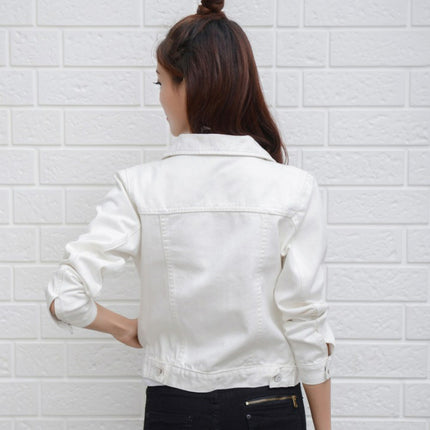 High Quality Jeans Jacket Coats Short Denim Jacket Chaqueta Mujer Casaco Jaqueta Candy Color Casual Autumn Women Feminina Female