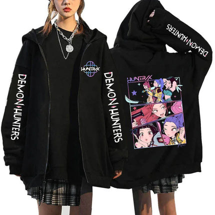 Hot Movie Kpop Demon Hunters Saja Boys Tigers Zip Up Hoodies Women Men Funny Zipper Sweatshirts Y2k Clothes Mange Vintage Hoody