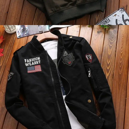 Fashion New Jacket Men's Spring and Autumn Trendy Embroidered Aviator Jacket American Baseball Suit Casual All-match Top