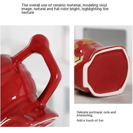 Marvel Superhero Spiderman Action Figure Water Cup Iron Man Cartoon Anime Model Ceramic Mug Captain America Hulk Coffee Cup Gift
