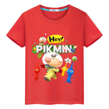 Pikmin Print cartoons100%Cotton T-shirt boys anime Tees boys clothes  pride tshirt Short Tops y2k one piece kids clothes girl