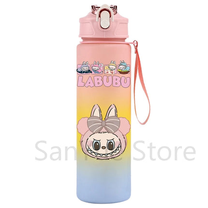750Ml Cartoon Printed Water Bottle Teenger Student Drinking Portable Cartoon Large Capacity Outdoor Sport Water Cup Kid Gift
