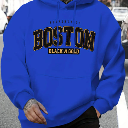 Autumn/Winter Boston Hoodie Design Men's Street Style Sportswear Autumn Casual Hoodie Fashion Round Neck Hoodie