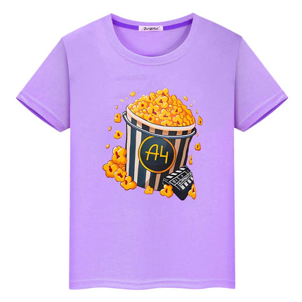 Merch A4 Lamb print t shirt for kids boy 10year Tops 100%Cotton Tees Vlad A4 anime Short pride tshirt y2k one piece girl clothes