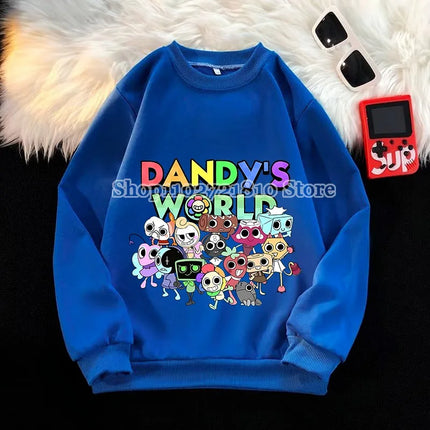 Dandys World Children Sweatshirt Cartoon Anime Multi-color Clothing Game Peripherals Crew  Neck Tops Spring Autumn Clothes Gifts