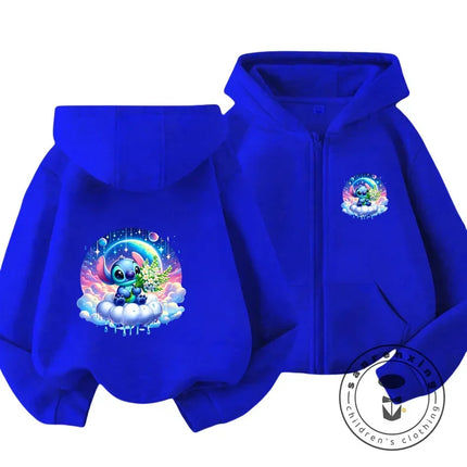 Children's Clothing Stitch Cartoon Hoodie+pant Boys Girls Casual Long Sleeved Sweatshirts 2 13 Years Old Kids Casual TOPS