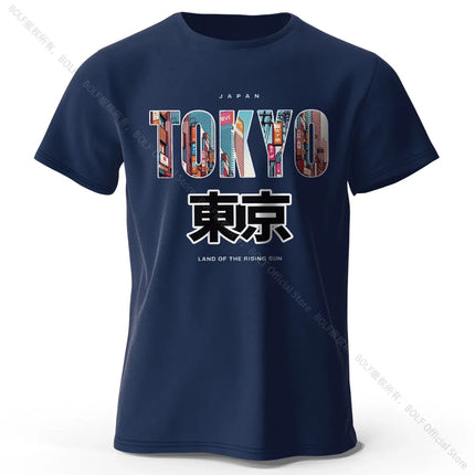Tokyo Printed Fashion Forward 100% Cotton T-Shirt, Ultra Soft Round Neck Short Sleeve Tee, Perfect for Men & Women