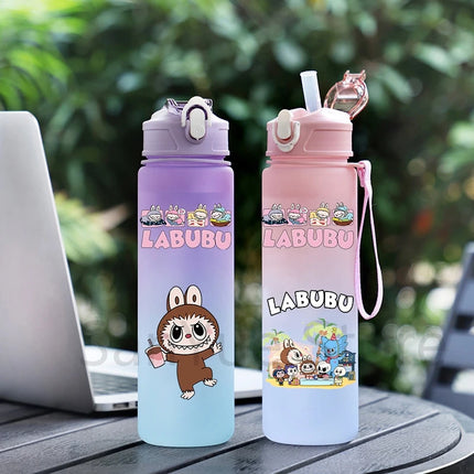 750Ml Cute Cartoon Printed Water Bottle Teenger Student Large Capacity Drinking Portable Outdoor Sport Water Cup Kid Gift