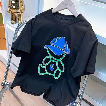 Summer Cool Kids Boy Casual Tops Cartoon Print Trendy Children's T-shirt Short Sleeve European And American Style Toddler Tees
