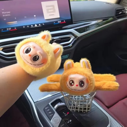 Labubu Plush Stuffed Toy Blind Box Speaking with Light up Snap Wrap Wristband Collectible Action Figure Cute Gift for All Ages