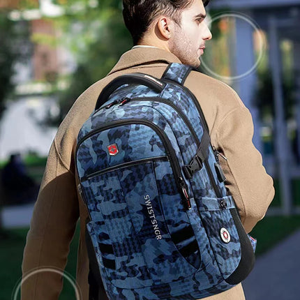 2024 New Waterproof Backpacks USB Charging School Bag Anti-theft Men Backpack Fit 17.3 Inch Laptop Travel Backpack Male Mochila